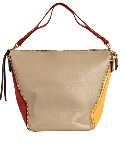 Camden Handbag, £280, Handbags, Burgundy/Red/Yellow, Leather, Front view